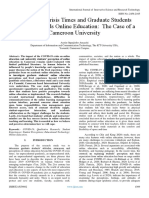 COVID-19 Crisis Times and Graduate Students Attitude Towards Online Education The Case of A Cameroon University