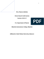 M.Sc. Physics Syllabus Choice Based Credit System Session: 2018-19