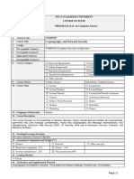 Cryptography and Network Security: Sultan Qaboos University Course Outline PROGRAM: B.Sc. in Computer Science