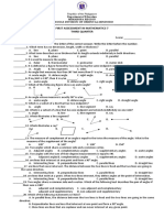 First Assessment in Mathematics 7 Third Quarter