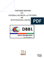 Internship Report ON General Banking Activities OF Dutch Bangla Bank LTD