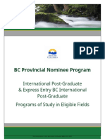 BC PNP IPG EEBC IPG Eligible Programs of Study