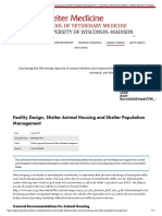 Facility Design, Shelter Animal Housing and Shelter Population Management - University of Wisconsin Madison Shelter Medicine Program