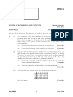 School of Mathematics and Statistics Spring Semester 2013-2014 Game Theory 2 Hours and 30 Minutes