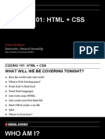 Coding 101 - HTML + CSS Kasun March 2018