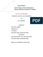 Project Report Accounting & Finance Under The University of Calcutta)