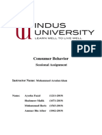 Consumer Behavior: Sessional Assignment