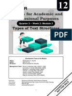 Types of Text Structures: Quarter 3 - Week 2: Module 2