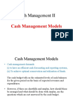 Cash Management Models