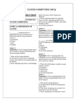 Cloud Computing MCQ Unit I Introduction