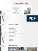 Seminar On HPLC: Submitted To: Submitted by