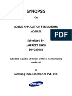 Synopsis: Mobile Application For Samsung Mobiles