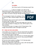 I. Analyze and Solve Each Problem.: Partitive Proportion