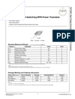 High Voltage Fast-Switching NPN Power Transistor: Absolute Maximum Ratings