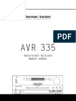 Harman Kardon AVR 335 Owners Manual