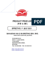 Product Price List: (WM & EM)