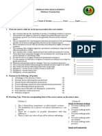 Opemgt Midterm Exam With Table of Spec