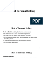 Role of Personal Selling