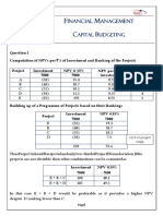 Capital Budgeting Answer