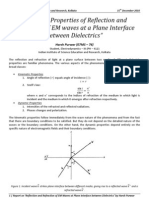 Dynamic Properties of Reflection and Refraction of EM Waves at A Plane Interface Between Dielectrics