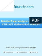 Maths Csir Topic Wise Distribution