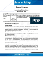 Rama Udyog Private Limited November 03, 2020: Rating Instrument / Facility Amount (Rs. Crore) Rating Rating Action