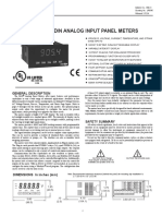 Model Pax - 1/8 Din Analog Input Panel Meters: C Us Listed