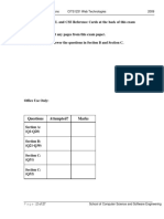 Questions Attempted? Marks: 1 Semester Examinations CITS1231 Web Technologies 2009