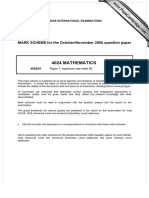 4024 Mathematics: MARK SCHEME For The October/November 2006 Question Paper