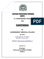 Cafeteria: Notice Inviting Tender (NIT)