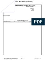 Project Summary Report - HV Cable (Up To 33kV)