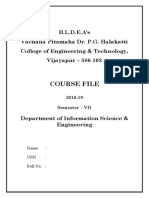 Course File: B.L.D.E.A's Vachana Pitamaha Dr. P.G. Halakatti College of Engineering & Technology, Vijayapur - 586 103