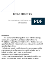 Ec368 Robotics: 1.Introduction-Definition and Origin of Robotics