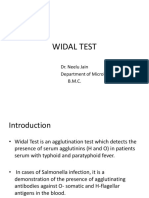 Widal Test: Dr. Neelu Jain Department of Microbiology B.M.C