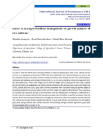 Effect of Nitrogen Fertilizer Management On Growth Analysis of Rice Cultivars