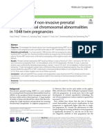 Performance of Non-Invasive Prenatal Testing For Foetal Chromosomal Abnormalities in 1048 Twin Pregnancies