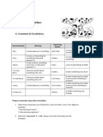 Unit 3 - Likes & Dislikes: A. Grammar & Vocabulary