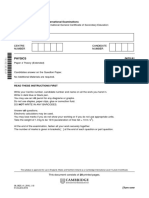 Cambridge International Examinations: 0625/41 Physics