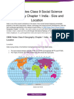 CBSE Notes Class 9 Social Science Geography Chapter 1 India Size and Location