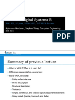 Ee1D21: Digital Systems B: Bsc. Ee, 1 Year, 2020-2021, 2 VHDL Lecture