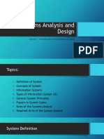 SAD Week 1 Introduction To Information Systems