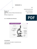 Worksheet-1.2: To Study Different Parts of Microscope