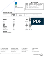 Hematology (CBC Profile) : MR. No. 21011543546 Lab No. Collection: Name: Gender: Male Age: 66 Years