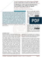 Environmental Cost Disclosure and Corporate Performance of Quoted Foods and Beverages Firms in Nigeria