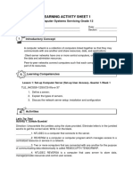 Learning Activity Sheet 1: Computer Systems Servicing Grade 12