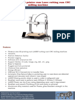 3 in 1 3D Printer Cum Laser Cutting Cum CNC Milling Machine