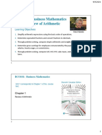 BCO 101: Business Mathematics Unit 1: Review of Arithmetic