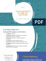 Chapter 1 - Management in 21st Century