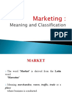 Classification of Market of Goods