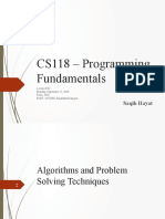 CS118 - Programming Fundamentals: Saqib Hayat